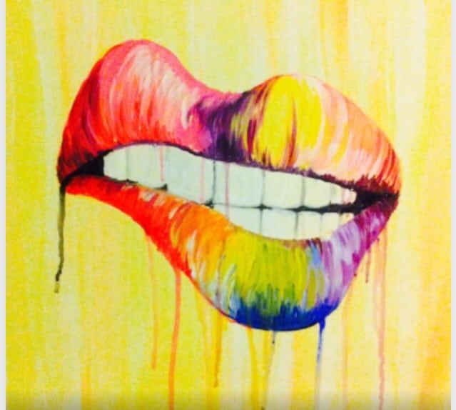 Colorful Lips Canvas Paint Class